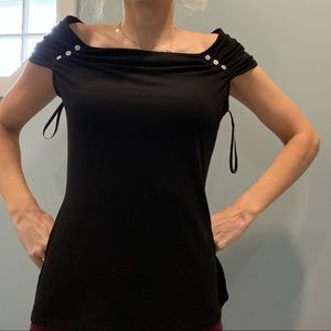 Black off shoulder top